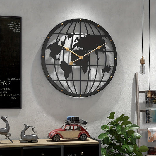 Modern Wall Clock 40 cm – Stylish Metal Clock with Golden Numerals for Home Office