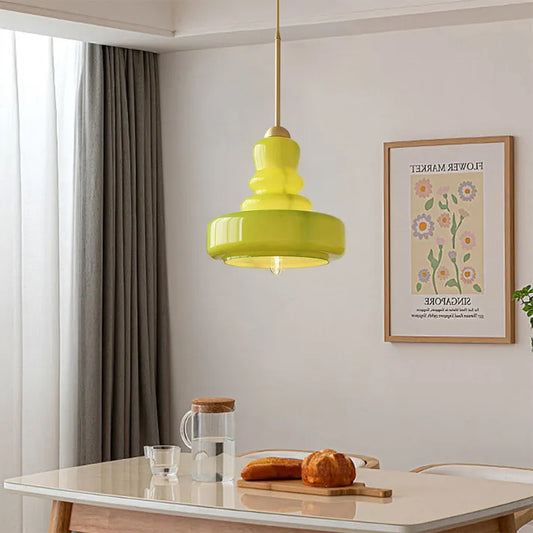 Pendant Light – Modern Glass Pumpkin Lamp for Home Office Decor