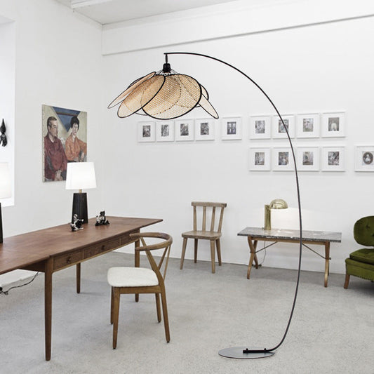Rattan Floor Lamp – Woven Rattan Lighting for Cozy Home Decor