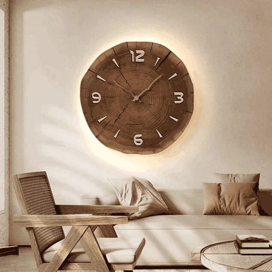 Wall Clock Natural Wood – Stylish Home Office Decor with Modern Design