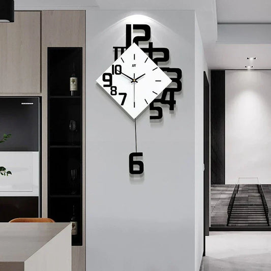 Wall Clock Vintage Style – Elegant Pendulum Clock for Home Office Decor