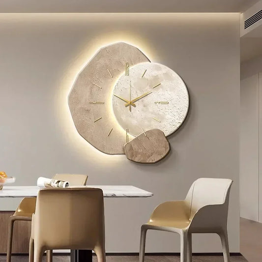 Wooden Wall Clock – USB Lamp Aesthetic Decor for Modern Home Office