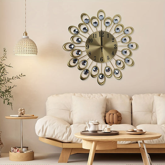 Modern Wall Clock – Elegant Metal Clock for Living Room Office Decor